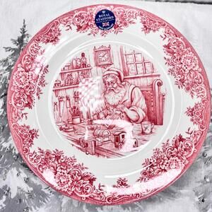 NEW Royal Stafford Santa’s Workshop Christmas Dinner Plates Set of 4 Free Ship!
